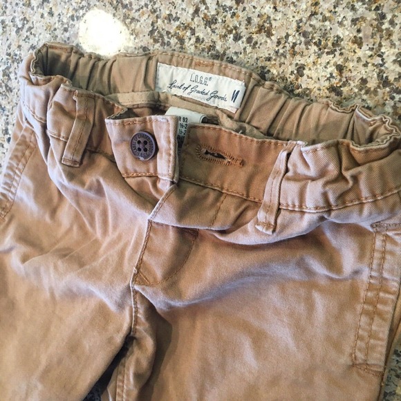 L.O.G.G Size 2Y Medium (Baby) Solid Tan Khaki Jeans Pants Elastic Waist Logg - Picture 5 of 12